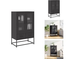 vidaXL Hoge Kast - Hoge Kasten - Dressoir - Kast - Hoge kast 68x39x111,5 cm staal zwart