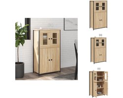 vidaXL Hoge Kast - Hoge Kasten - Kast - Bijzetkast - Hoge kast 62x32x106,5 cm bewerkt hout sonoma eikenkleurig