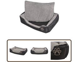vidaXL Hondenbed met gewatteerd kussen - Maat M - Zwart Hondenmand - Hondenbed - Hondenkussen - Luxe Hondenmand - Waterafstotende Hondenmand