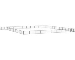 vidaXL - Hondenkennel - 44 - panelen - 100x50 - cm - gepoedercoat - staal - zwart