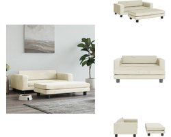 vidaXL Hondenmand - Hondenmanden - Hondenbank - Huisdierenbank - Hondenmand met verlengstuk 100x50x30 cm fluweel crèmekleurig