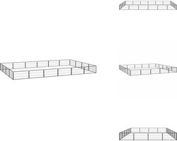 vidaXL Hondenren - Hondenrennen - Dierenren - Hondenkennel - Hondenkennel 20 panelen 100x50 cm gepoedercoat staal zwart