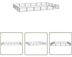 vidaXL Hondenverblijf - Hondenenkel - Hondenkennel 20 panelen 100x50 cm gepoedercoat staal zwart - Buitendogshelter - Staalkennels - Hondenkooi
