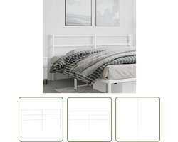 vidaXL Hoofd Bord - Hoofdbord - Hoofdbord 180 cm metaal wit - Staal Hoofdbord - Wit Hoofdbord - Hoofdkussen