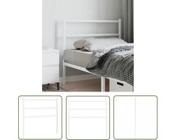 vidaXL Hoofdbekleding - Hoofdbord - Hoofdbord 107 cm metaal wit - Beddecoratie - Klassiek Hoofdbord - Staal Hoofdbord
