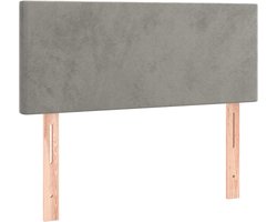 vidaXL - Hoofdbord - 100x5x78/88 - cm - fluweel - lichtgrijs