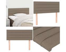vidaXL Hoofdbord 100x5x78/88 cm stof taupe - Hoofdbord - Hoofdborden - Hoofdeinde - Houten Hoofdbord