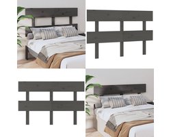 vidaXL Hoofdbord 124x3x81 cm massief grenenhout grijs - Hoofdbord - Hoofdborden - Hoofdeinde - Houten Hoofdbord