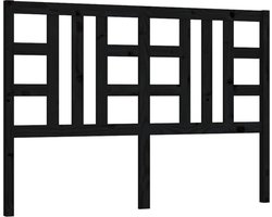 vidaXL - Hoofdbord - 126x4x100 - cm - massief - grenenhout - zwart