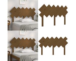 vidaXL Hoofdbord 132x3x81 cm massief grenenhout honingbruin - Hoofdbord - Hoofdborden - Hoofdeinde - Houten Hoofdbord