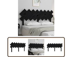 vidaXL Hoofdbord - 159,5x3x80,5 cm - Zwart Grenenhout Houten Hoofdbord - Hoofdeinde - Massief Grenenhout - Zwarte Hoofdbord - Landelijke Stijl
