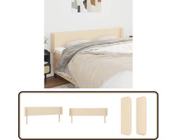 vidaXL Hoofdbord 163x16x78/88 cm stof crèmekleurig Klassieke Hoofdbord - Hoofdbord Creme - Bedhoofd - Stoffen Hoofdbord - Adjustable Headboard
