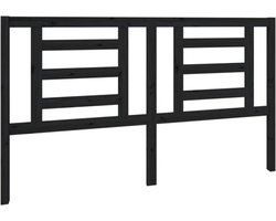 vidaXL - Hoofdbord - 166x4x100 - cm - massief - grenenhout - zwart