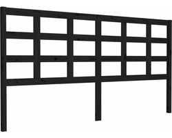 vidaXL - Hoofdbord - 185,5x4x100 - cm - massief - grenenhout - zwart
