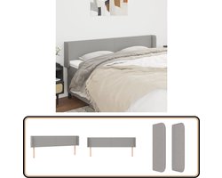 vidaXL Hoofdbord 203x16x78 cm - Stof - Lichtgrijs Hoofd Bord - Hoofdeinde - Beddecoratie - Slaapkamers - Textiel Meubilair
