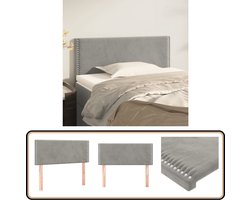 vidaXL Hoofdbord 80x5x78/88 cm Fluweel Lichtgrijs Hoofd Bord - Hoofdkussen - Beddengoed - Slaapcomfort - Velvet