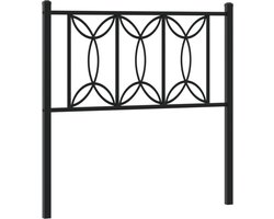 vidaXL - Hoofdbord - 90 - cm - metaal - zwart