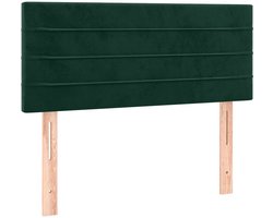 vidaXL - Hoofdbord - 90x5x78/88 - cm - fluweel - donkergroen