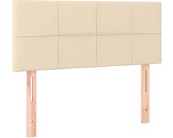 vidaXL - Hoofdbord - 90x5x78/88 - cm - stof - crèmekleurig