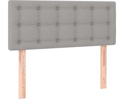 vidaXL - Hoofdbord - 90x5x78/88 - cm - stof - lichtgrijs