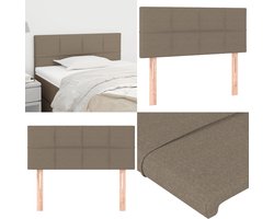 vidaXL Hoofdbord 90x5x78/88 cm stof taupe - Hoofdbord - Hoofdborden - Hoofdeinde - Houten Hoofdbord