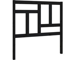 vidaXL - Hoofdbord - 95,5x4x100 - cm - massief - grenenhout - zwart