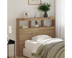 vidaXL - Hoofdbord - Artisan - Eiken - 120 - x - 17 - x - 102 - cm - Bewerkt - hout