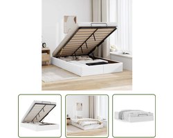 vidaXL Hoofdbord - Bed Frame - Bedframe zonder matras 120x200 cm kunstleer wit - Slaapcomfort - Kunstleder - Opbergruimte