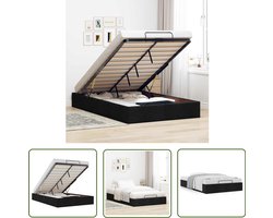 vidaXL Hoofdbord - Bed Frame - Bedframe zonder matras 120x200 cm stof zwart - Slaapcomfort - Opbergruimte - Design Bed