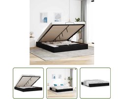 vidaXL Hoofdbord - Bed Frame - Bedframe zonder matras 160x200 cm stof zwart - Tweepersoonsbed - Slaapcomfort - Opbergruimte