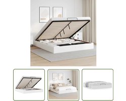 vidaXL Hoofdbord - Bed Frame - Bedframe zonder matras 180x200 cm kunstleer wit - Slaapcomfort - Kunstleder - Opbergruimte