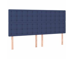 vidaXL - Hoofdbord - blauw - 180x5x118/128 - cm - stof