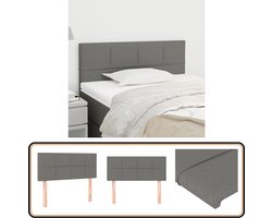 vidaXL Hoofdbord - Donkergrijs - 100x5x78/88 cm Hoofd Bord - Hoofdkussen - Bed Accessoires - Slaap Kamer Meubels - Grijs