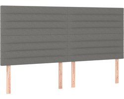 vidaXL - Hoofdbord - donkergrijs - 180x5x118/128 - cm - Stof