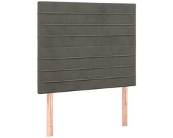 vidaXL - Hoofdbord - donkergrijs - 90x5x118/128 - cm - fluweel