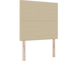vidaXL - Hoofdbord - Effen - Ontwerp - Lichtgroen - Grijs - 100 - cm - Katoenachtige - Stof
