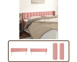 vidaXL Hoofdbord - Fluweel - 183x16x78/88 cm - Roze Hoofd Bord - Hoofdbord - Beddecoratie - Slaap Accessoires - Zachte Materialen