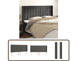vidaXL Hoofdbord - Fluweel - Donkergrijs - 183 cm Hoofd Bord - Hoofdeinde - Bed Accessoires - Fluweel - Grijs
