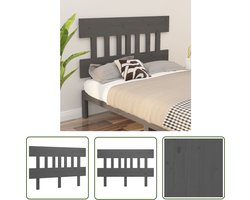 vidaXL Hoofdbord Grijs - Houten Hoofdbord - Hoofdbord 163,5x3x81 cm massief grenenhout grijs - Hoofddekens - Bedroom Decor - Rustic Headboard