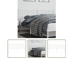 vidaXL Hoofdbord - Hoofd Bord - Hoofdbord 180 cm metaal wit - Beddecoratie - Slaapkamer Decoratie - Staal Hoofdbord