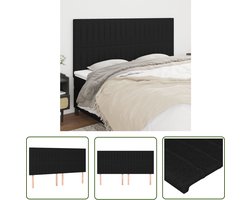 vidaXL Hoofdbord - Hoofd Bord - Hoofdborden 4 st 80x5x78/88 cm stof zwart - Beddecoratie - Zwarte Hoofdborden - Stoffen Hoofdborden
