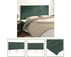 vidaXL Hoofdbord - Hoofd Bord - Hoofdborden 4 st 90x5x78/88 cm fluweel donkergroen - Velvet - Donkere Kleur - Slaapkamer Decoratie