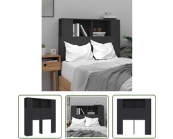 vidaXL Hoofdbord - Hoofd Bordkast - Hoofdbordkast 100x18,5x102,5 cm zwart - Wand Headboard - Slaap Kamer Meubels - Houten Hoofdbord