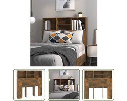 vidaXL Hoofdbord - Hoofd Bordkast - Hoofdbordkast 100x19x103,5 cm gerookt eikenkleurig - Wand Headboard - Houten Hoofdbord - Bergruimte