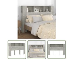 vidaXL Hoofdbord - Hoofd Bordkast - Hoofdbordkast 160x18,5x104,5 cm betongrijs - Wand Headboard - Beton Grijs - Houten Headboard