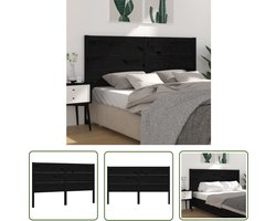 vidaXL Hoofdbord - Hoofdboard - Hoofdbord 126x4x100 cm massief grenenhout zwart - Beddecoratie - Houten Hoofdbord - Grenenhoute Hoofdboard