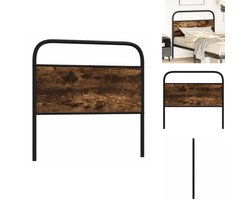 vidaXL Hoofdbord - Hoofdborden - Bed Hoofdbord - Bedhoofdbord - Hoofdbord 90 cm staal en bewerkt hout gerookt eikenkleurig