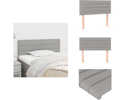 vidaXL Hoofdbord - Hoofdborden - Hoofdeinde - Houten Hoofdbord - Hoofdbord 100 x 5 x 78/88 cm stof lichtgrijs
