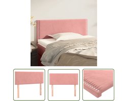 vidaXL Hoofdbord - Hoofdborden - Hoofdeinde - Houten Hoofdbord - Hoofdbord 100x5x78/88 cm fluweel roze