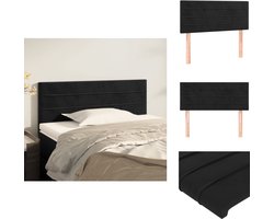 vidaXL Hoofdbord - Hoofdborden - Hoofdeinde - Houten Hoofdbord - Hoofdbord 100x5x78/88 cm fluweel zwart